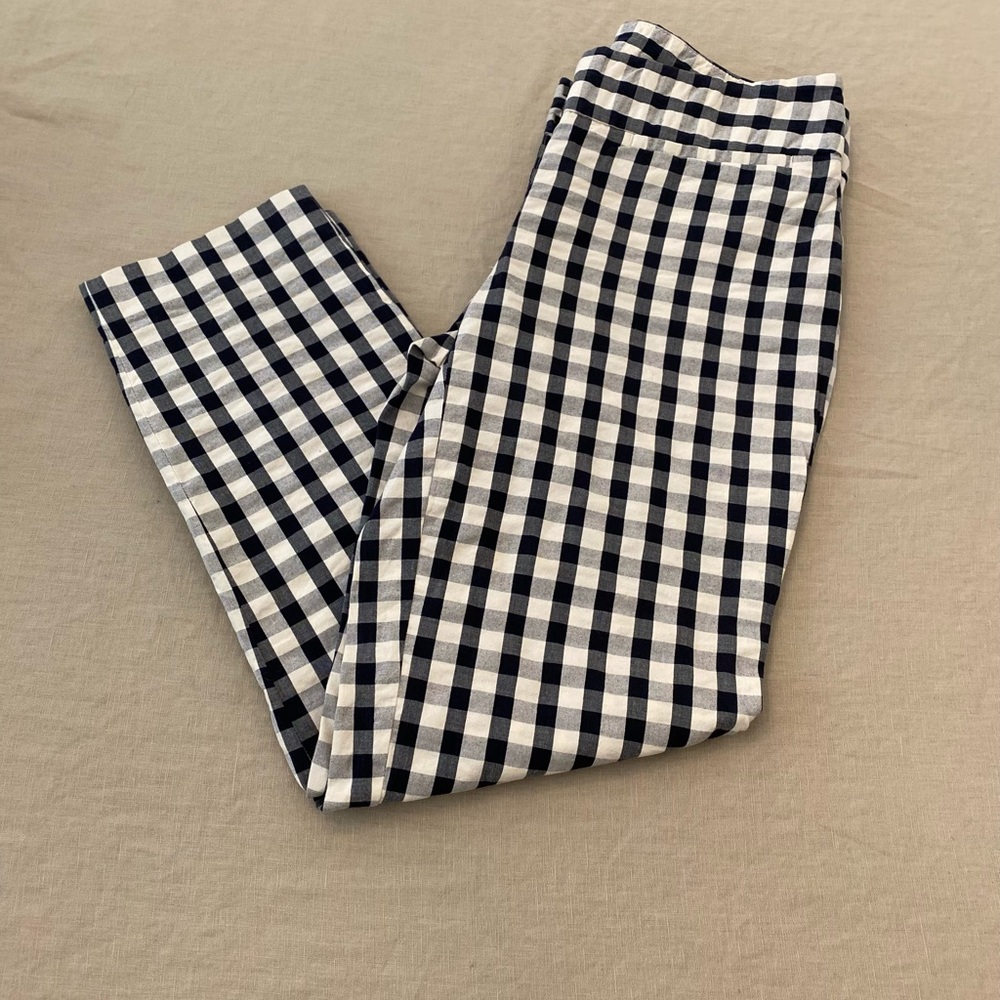 Ann Taylor Loft Zoe Cropped Stretch Gingham Pants